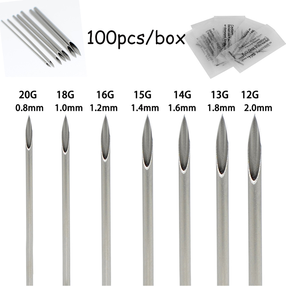Body Jewelry Tool - Aguja desechable de acero estéril para