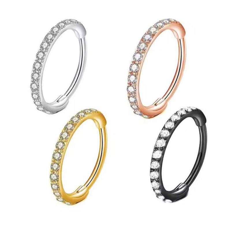 Body Jewelry Ear Piercing - Aro de Nariz Transparente de 16G