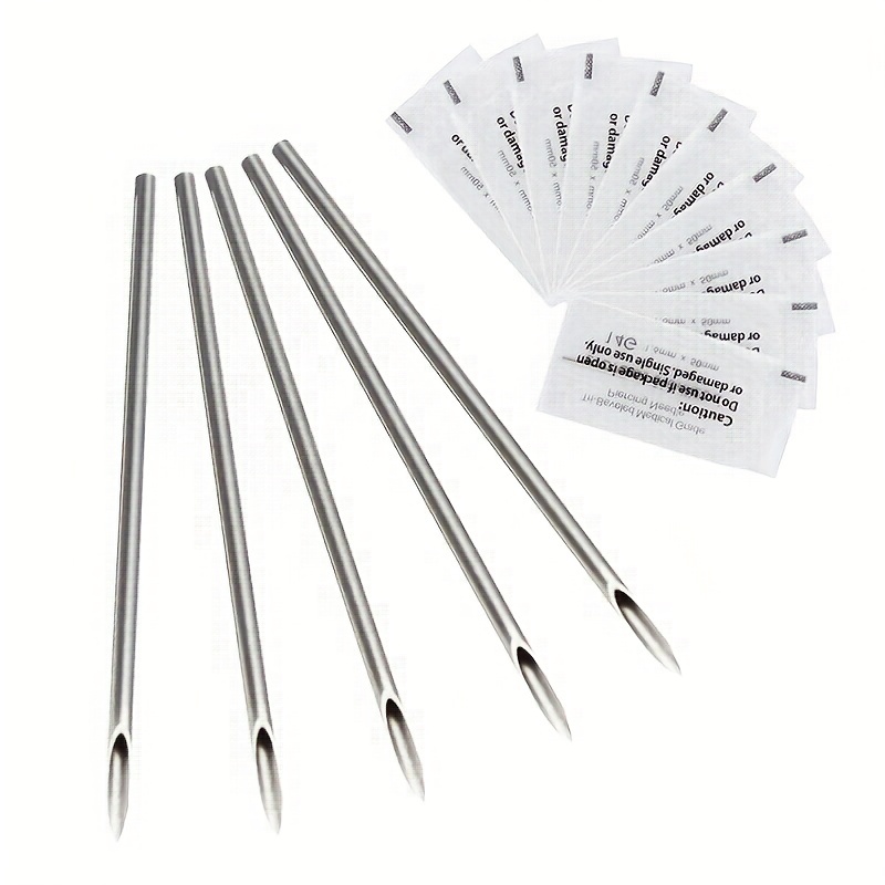 Body Jewelry Tool - Aguja para perforación corporal estéril desechable,