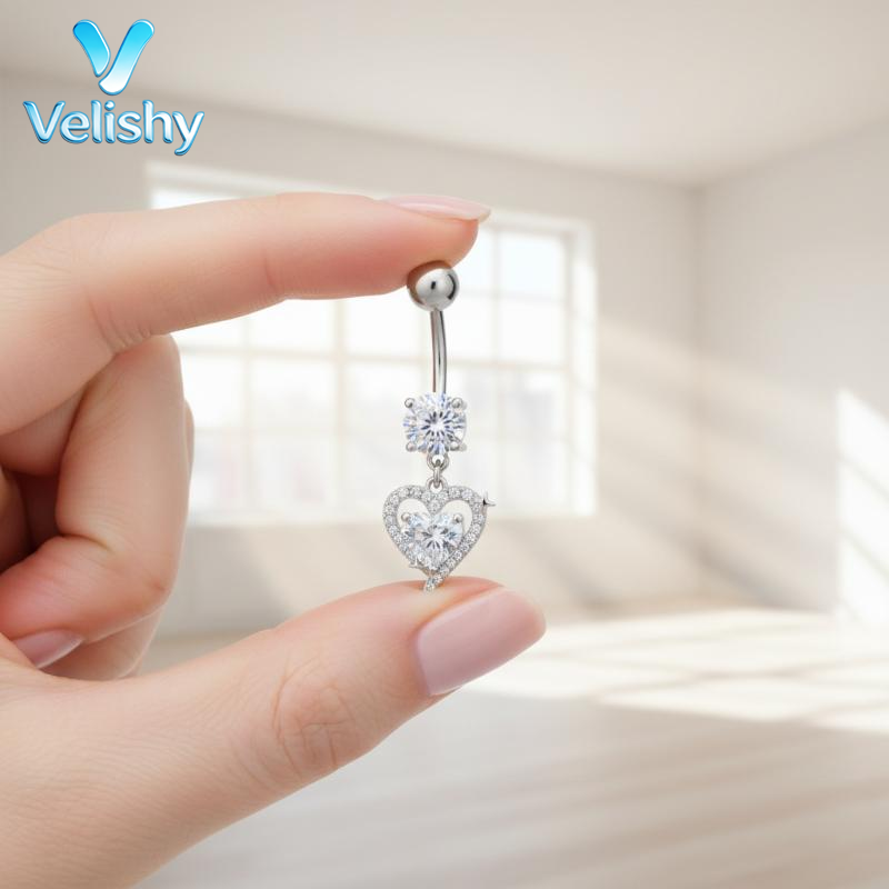Body Jewelry For Sensitive Skin - Piercing de Ombligo Colgante de Acero