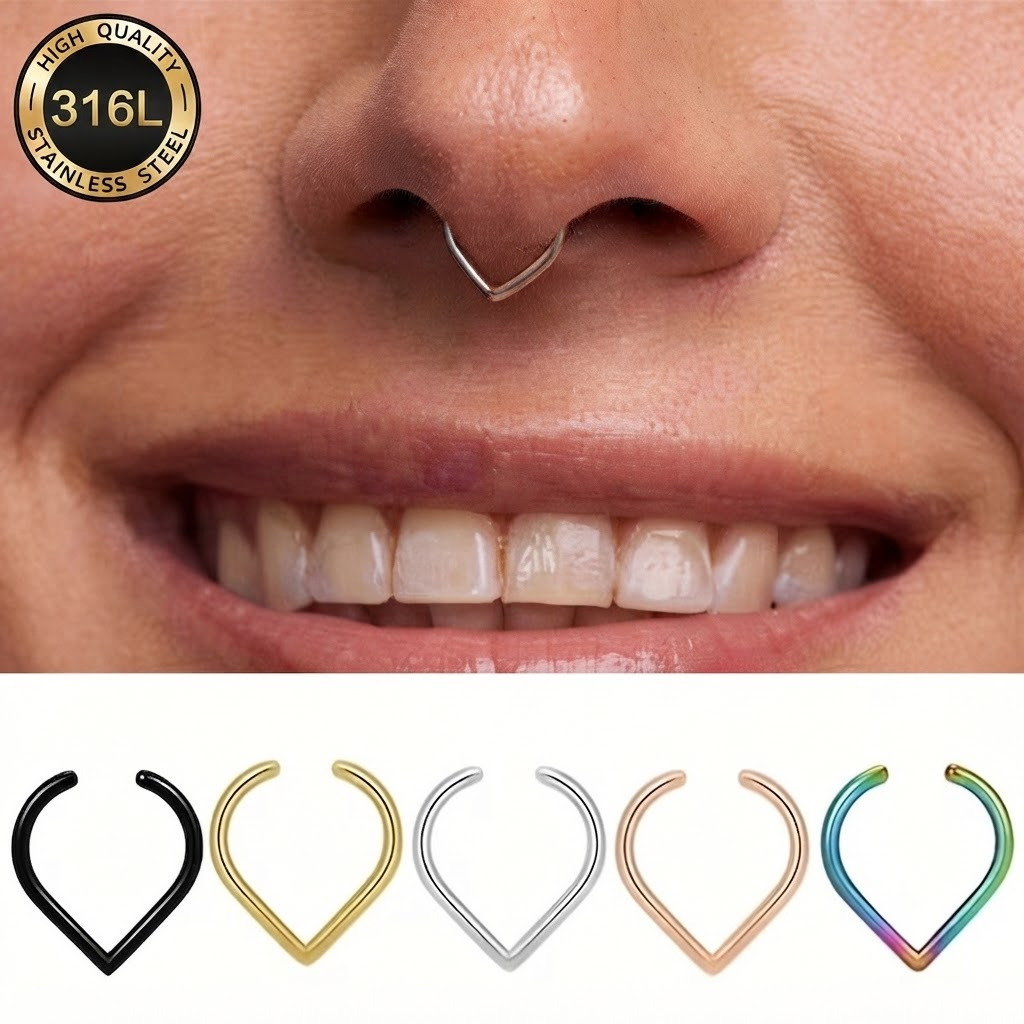 Body Jewelry Ear Piercing - Juego de 5 Anillos de Nariz