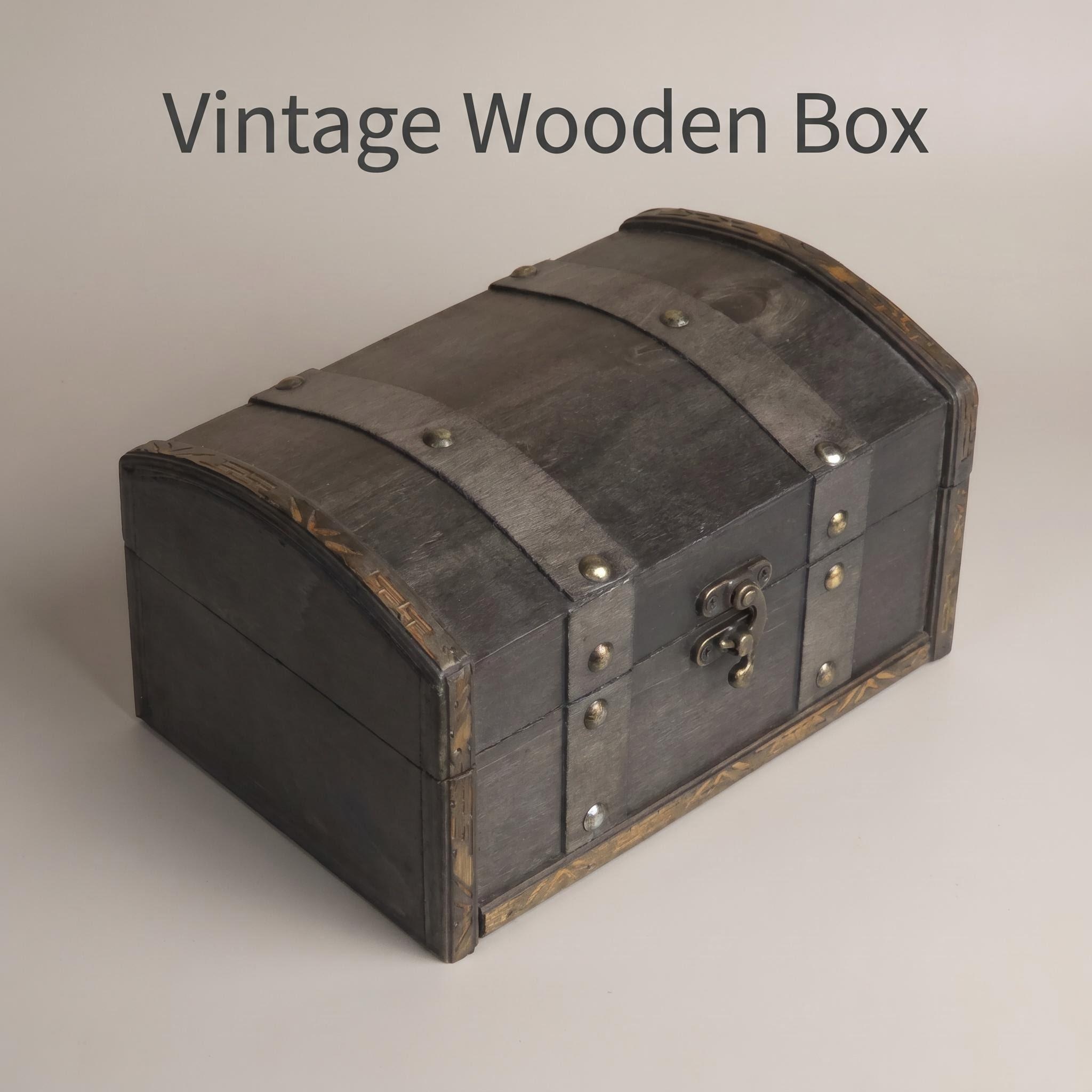 Body Jewelry Display Case - Caja de Madera Vintage con Cierre
