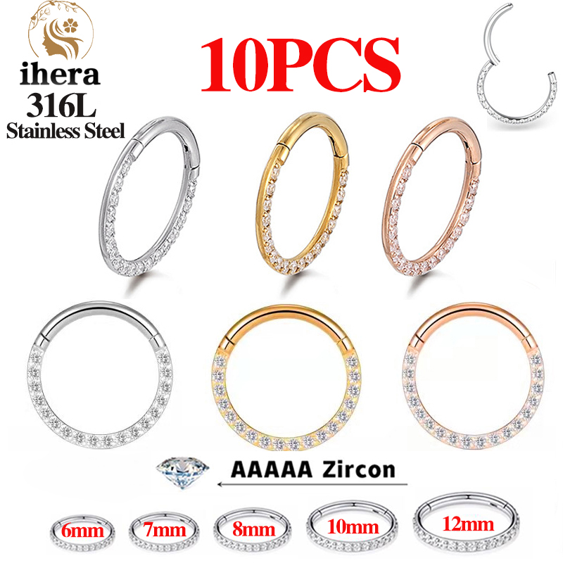 Body Jewelry Ear Piercing - 1/10PCS Anillos de Nariz de Acero