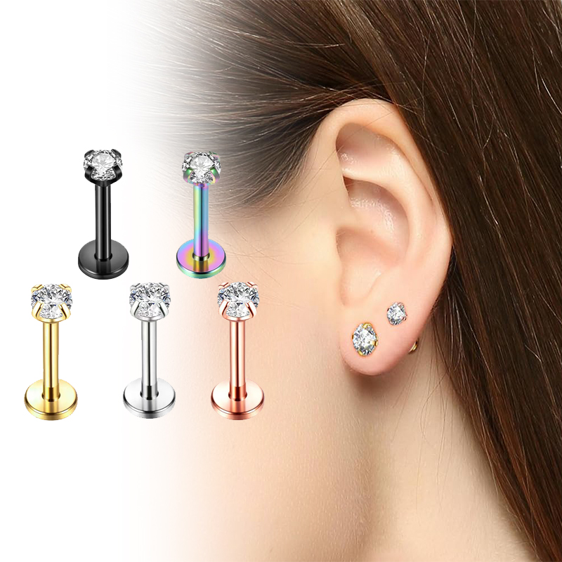 Pendientes de titanio de 16G c - Body Jewelry Titanium reseña y precio