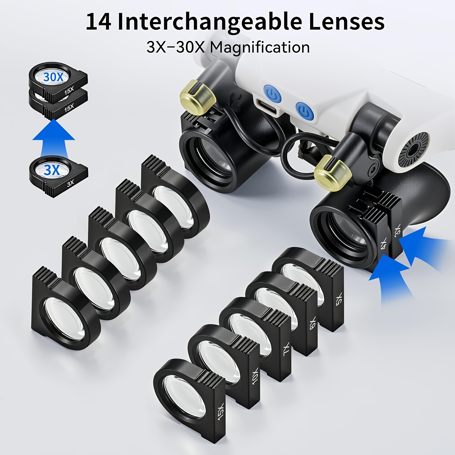 Gafas de aumento LED para la c - Body Jewelry Display Case reseña y precio
