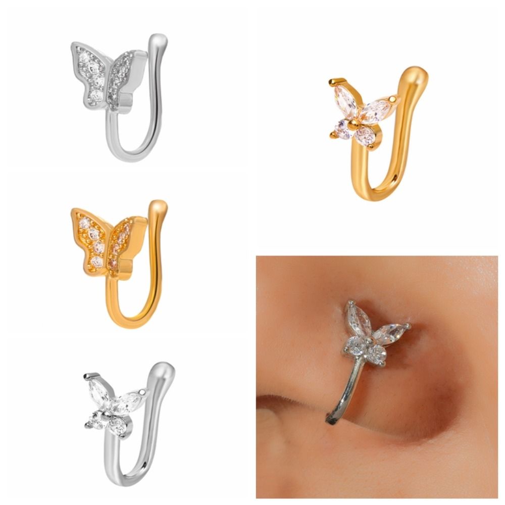 Anillo de nariz de mariposa co - Body Jewelry Ear Piercing reseña y precio