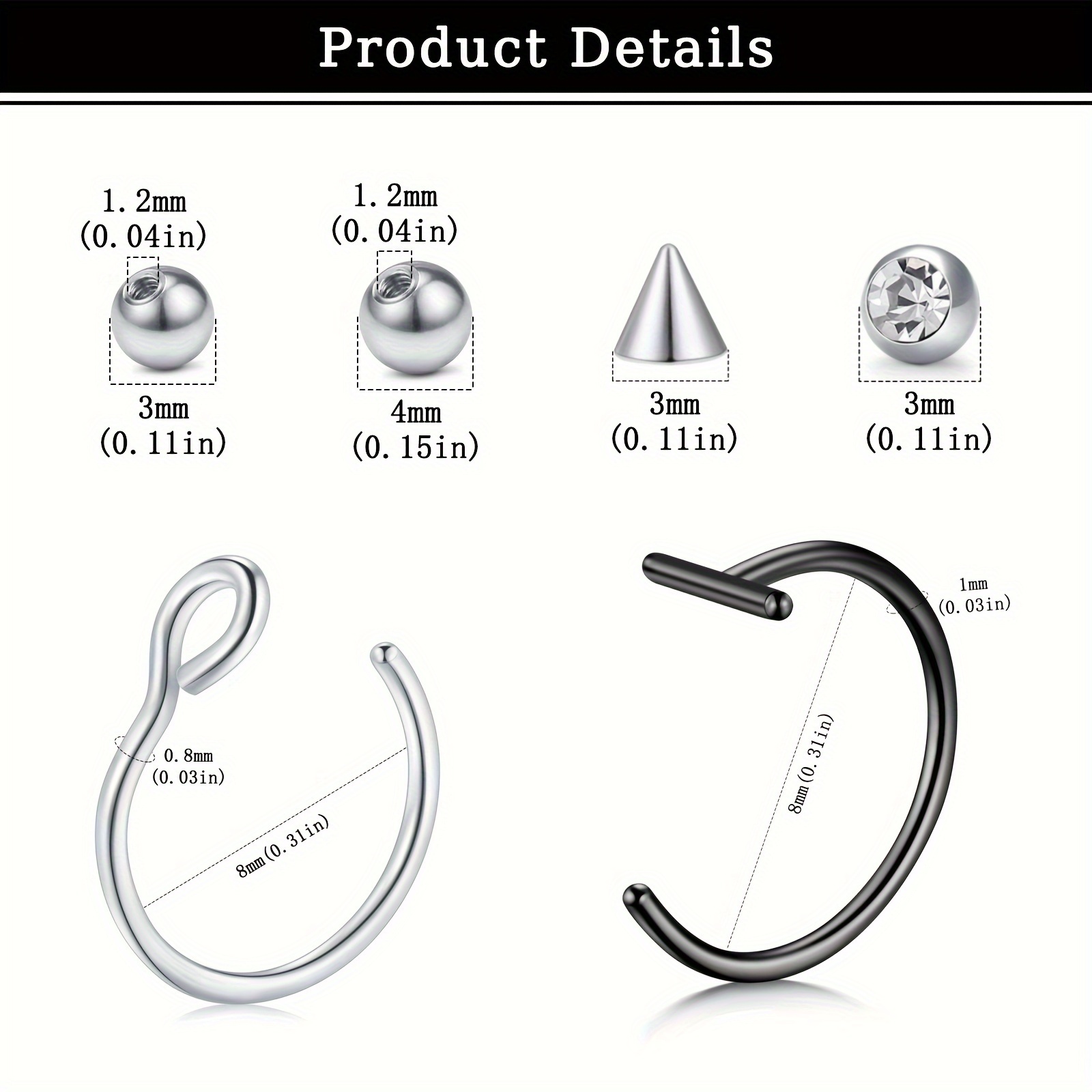 Piercings falsos, aro de labio - Body Jewelry Ear Piercing reseña y precio
