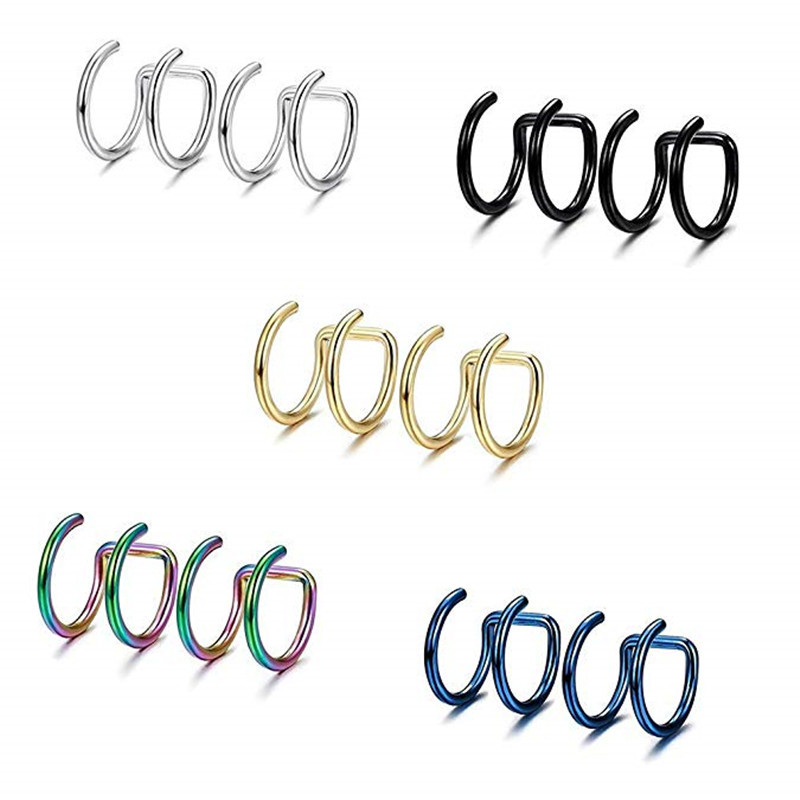 2 Piezas de Pendientes de Clip - Body Jewelry Ear Piercing reseña y precio